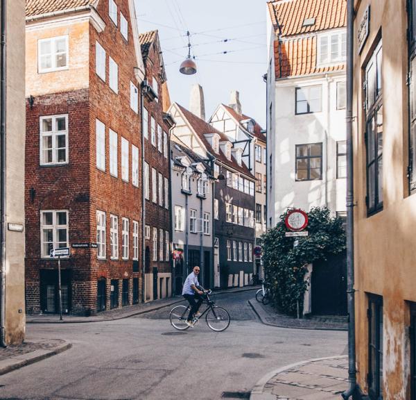 Biking in central Copenhagen